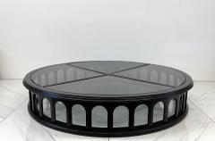 Monumental 91 Mid Century Ebonized Walnut and Glass Arcade Coffee Table - 4130307
