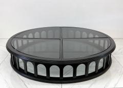 Monumental 91 Mid Century Ebonized Walnut and Glass Arcade Coffee Table - 4130308