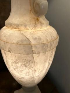 Monumental Alabaster Urn Table Lamps with Interior Lighting Wired and Working - 3513626