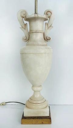 Monumental Alabaster Urn Table Lamps with Interior Lighting Wired and Working - 3513628