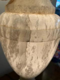 Monumental Alabaster Urn Table Lamps with Interior Lighting Wired and Working - 3513629