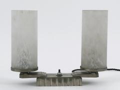 Monumental Art Deco Brass Glass Table Lamp or Desk Light France 1920s - 4719568