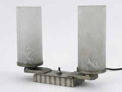 Monumental Art Deco Brass Glass Table Lamp or Desk Light France 1920s - 4719569