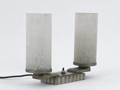 Monumental Art Deco Brass Glass Table Lamp or Desk Light France 1920s - 4719571