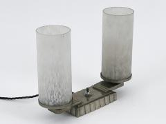 Monumental Art Deco Brass Glass Table Lamp or Desk Light France 1920s - 4719572