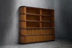 Monumental Art Deco Display Cabinet with Drawers Italy Mid 20th Century - 4758519