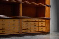 Monumental Art Deco Display Corner Cabinet with Drawers Italy Mid 20th Century - 4706708