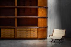 Monumental Art Deco Display Corner Cabinet with Drawers Italy Mid 20th Century - 4706709