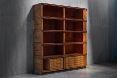 Monumental Art Deco Display Corner Cabinet with Drawers Italy Mid 20th Century - 4706739