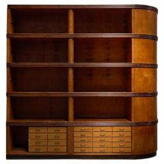 Monumental Art Deco Display Corner Cabinet with Drawers Italy Mid 20th Century - 4706742
