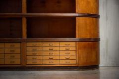 Monumental Art Deco Display Corner Cabinet with Drawers Italy Mid 20th Century - 4706746