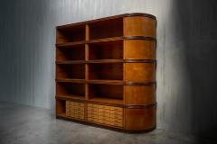 Monumental Art Deco Display Corner Cabinet with Drawers Italy Mid 20th Century - 4706748