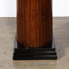 Monumental Art Deco Pedestal with Fluted Detailing in Walnut and Black Lacquer - 3040843
