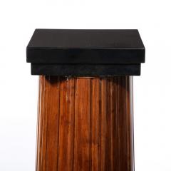 Monumental Art Deco Pedestal with Fluted Detailing in Walnut and Black Lacquer - 3040980