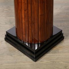 Monumental Art Deco Pedestal with Fluted Detailing in Walnut and Black Lacquer - 3041072