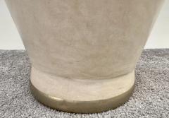 Monumental Boho Chic Moroccan off White Black Pottery Floor Vase or Urn - 3572728