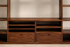 Monumental Brazilian Modern Bookshelf in Solid Rosewood with Storage Brazil - 4621608