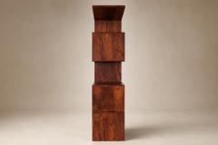 Monumental Brazilian Modern Bookshelf in Solid Rosewood with Storage Brazil - 4621609