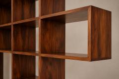 Monumental Brazilian Modern Bookshelf in Solid Rosewood with Storage Brazil - 4621612