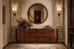 Monumental Brazilian Modern Round Mirror in Rosewood 1960s - 4616018