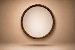 Monumental Brazilian Modern Round Mirror in Rosewood 1960s - 4616019