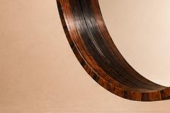 Monumental Brazilian Modern Round Mirror in Rosewood 1960s - 4616028