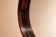 Monumental Brazilian Modern Round Mirror in Rosewood 1960s - 4616033