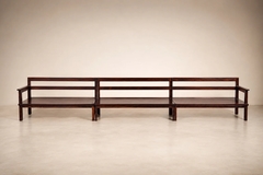 Monumental Brazilian Modern Three Module Bench in Rosewood and Warm Camel Mohair - 4694163