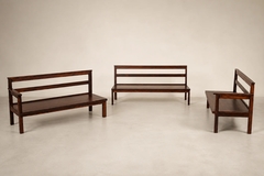 Monumental Brazilian Modern Three Module Bench in Rosewood and Warm Camel Mohair - 4694174