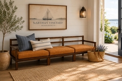 Monumental Brazilian Modern Three Module Bench in Rosewood and Warm Camel Mohair - 4694175