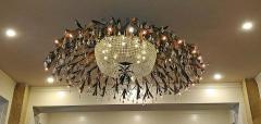 Monumental Bronze and Floral Crystal Chandelier with Provenance - 1713175