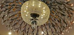 Monumental Bronze and Floral Crystal Chandelier with Provenance - 1713177