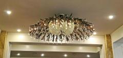 Monumental Bronze and Floral Crystal Chandelier with Provenance - 1713179