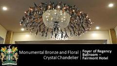 Monumental Bronze and Floral Crystal Chandelier with Provenance - 1713181