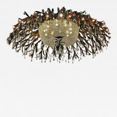 Monumental Bronze and Floral Crystal Chandelier with Provenance - 1718233