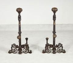 Monumental Bronze and Iron Andirons - 3672527