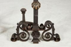 Monumental Bronze and Iron Andirons - 3672534