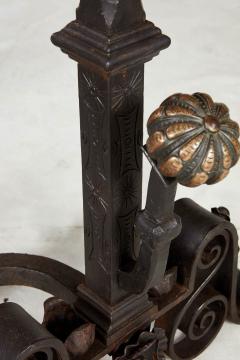 Monumental Bronze and Iron Andirons - 3672535