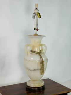Monumental Carved Alabaster Neoclassical Lamp - 4616745