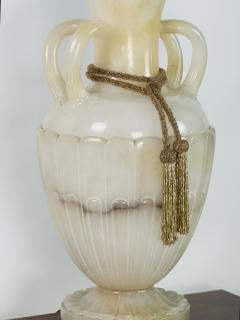 Monumental Carved Alabaster Neoclassical Lamp - 4616746