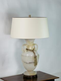 Monumental Carved Alabaster Neoclassical Lamp - 4616750