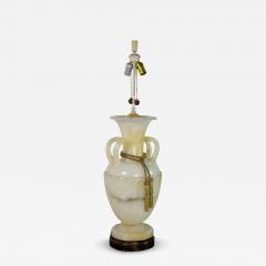 Monumental Carved Alabaster Neoclassical Lamp - 4618659
