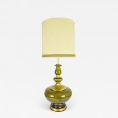 Monumental Ceramic Glaze Lamp in Green with Gold Flecking - 1273319