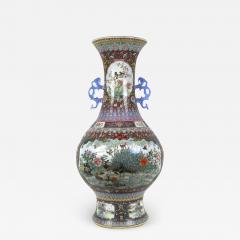 Monumental Chinese Famille Rose Porcelain Peacock Palace Vase - 2985490