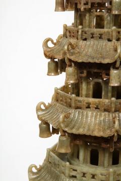 Monumental Chinese Green Translucent Jade Carved Pagoda Censer 19th Century - 936505