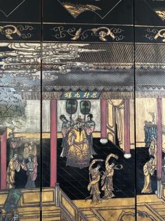 Monumental Chinese Lacquered 8 Panel Coromandel Screen Depicting Court Scenes - 4605922
