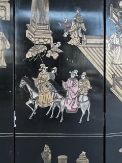 Monumental Chinese Lacquered 8 Panel Coromandel Screen Depicting Court Scenes - 4605925