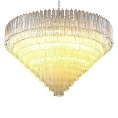 Monumental Clear Triedro Murano Glass Chandelier in Venini Style - 4445930