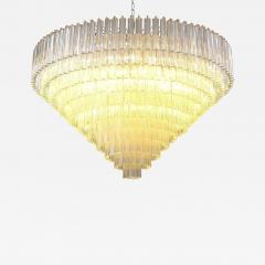 Monumental Clear Triedro Murano Glass Chandelier in Venini Style - 4446136