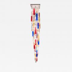 Monumental Contemporary Multicolor Square Bark Murano Glass Italian Flush - 4446016